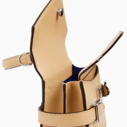 Le Tanneur Emilie Small Double Flap Handbag in Desert Grain Leather