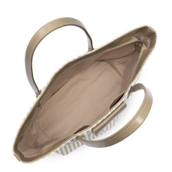 Lancaster KBA Marinière Osier Sac Shopping 518-079 Beige  ouvert