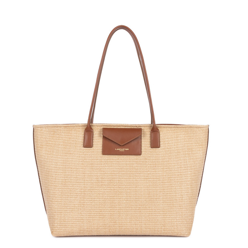 Lancaster KBA Marinière Osier Shopping Bag 518-079 Cognac