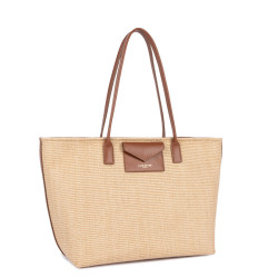 Lancaster KBA Marinière Osier Shopping Bag 518-079 Cognac