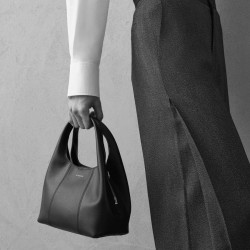 The Tanner Juliette Small Grainy Ebony Leather Handbag
