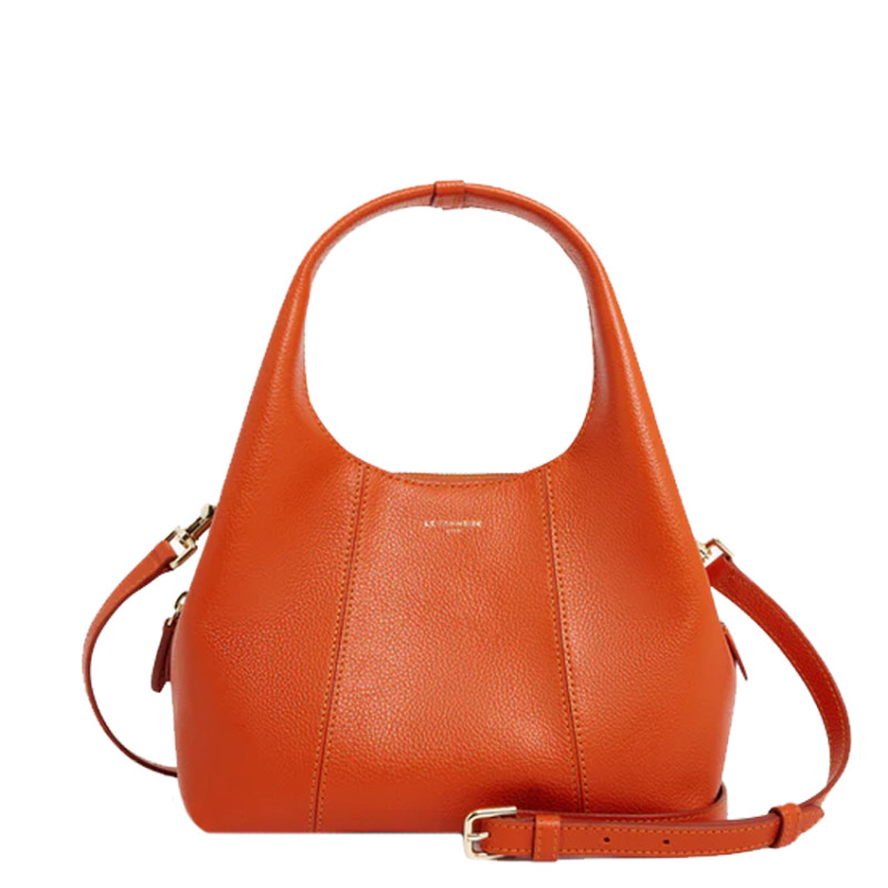 Le Tanneur Juliette Small Leather Grainy Earth Burnt Handbag