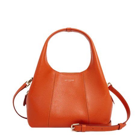 Le Tanneur Juliette Small Leather Grainy Earth Burnt Handbag