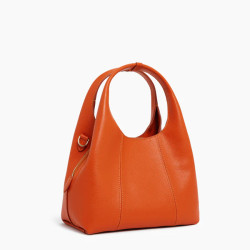 Le Tanneur Juliette Small Leather Grainy Earth Burnt Handbag