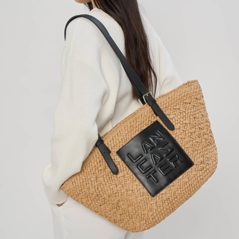 Lancaster Le Panier Woven Tote Bag 518-080 Black