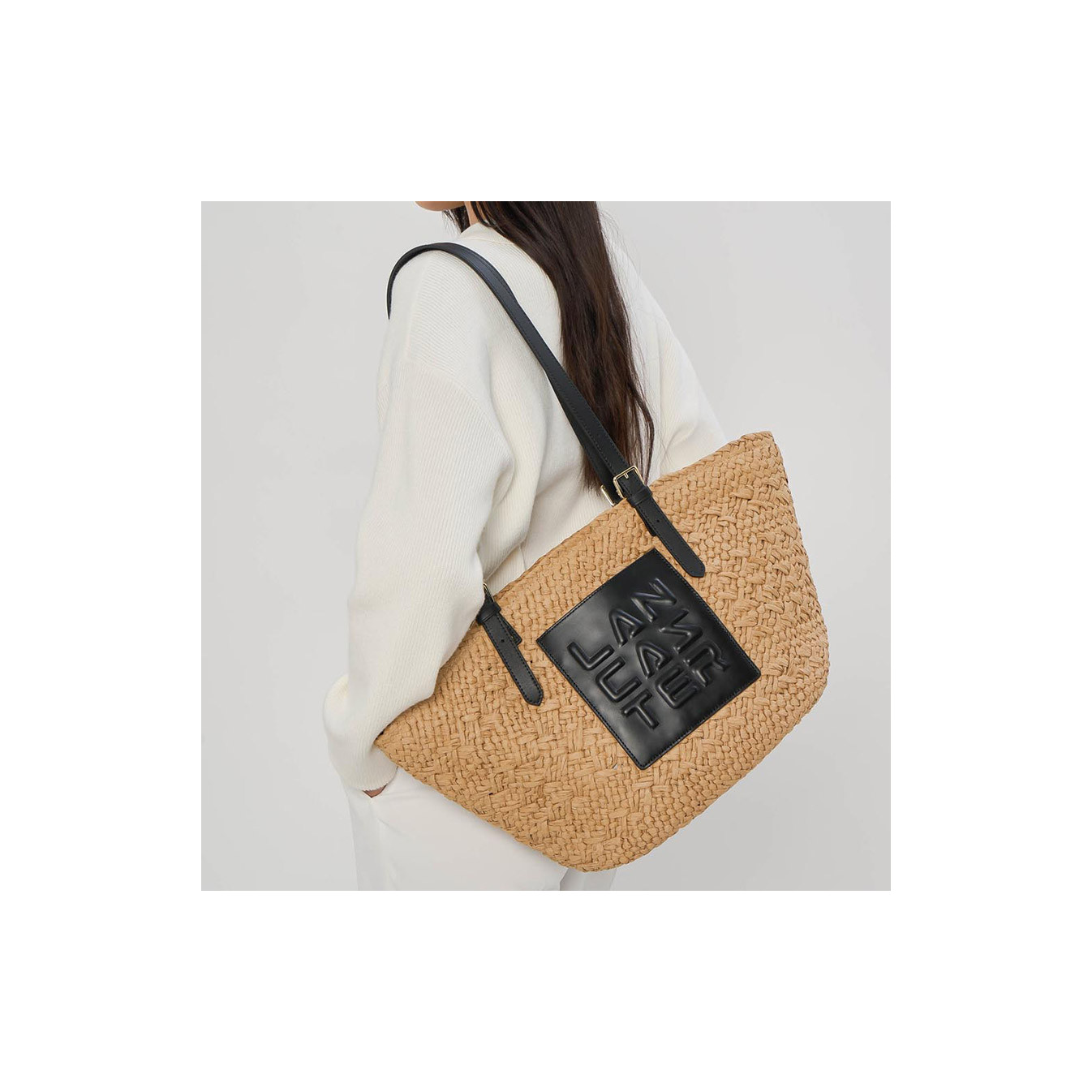 Lancaster Le Panier Woven Tote Bag 518-080 Black