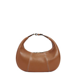 Le Tanneur Juliette Small Hobo Bag in Grained Tan Leather