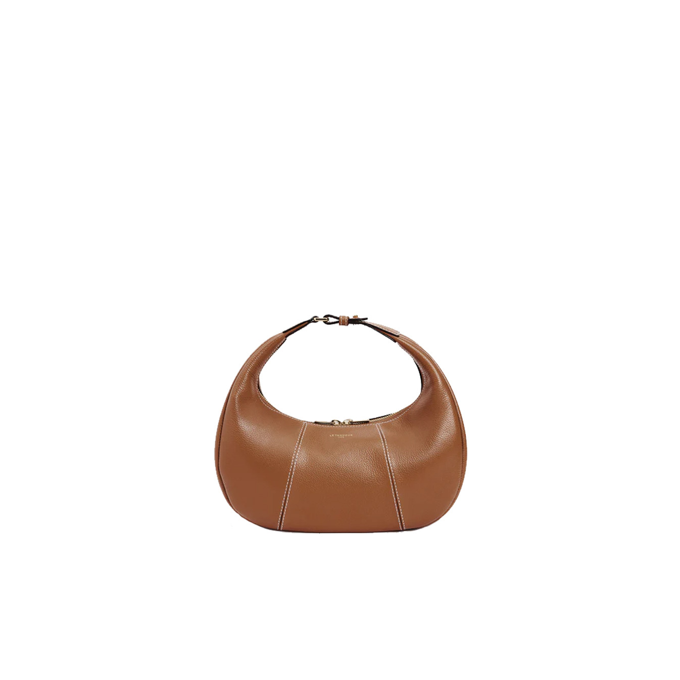 Le Tanneur Juliette Small Hobo Bag in Grained Tan Leather
