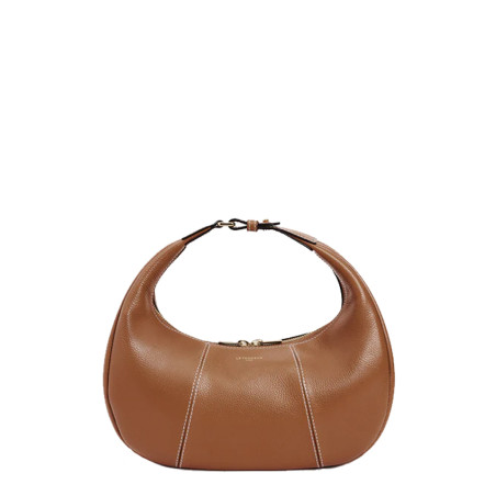 Le Tanneur Juliette Small Hobo Bag in Grained Tan Leather