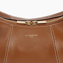 Le Tanneur Juliette Small Hobo Bag in Grained Tan Leather