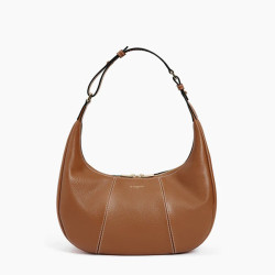 Le Tanneur Juliette Small Hobo Bag in Grained Tan Leather