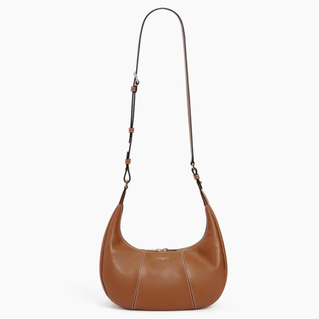 Le Tanneur Juliette Small Hobo Bag in Grained Tan Leather