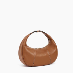 Le Tanneur Juliette Small Hobo Bag in Grained Tan Leather