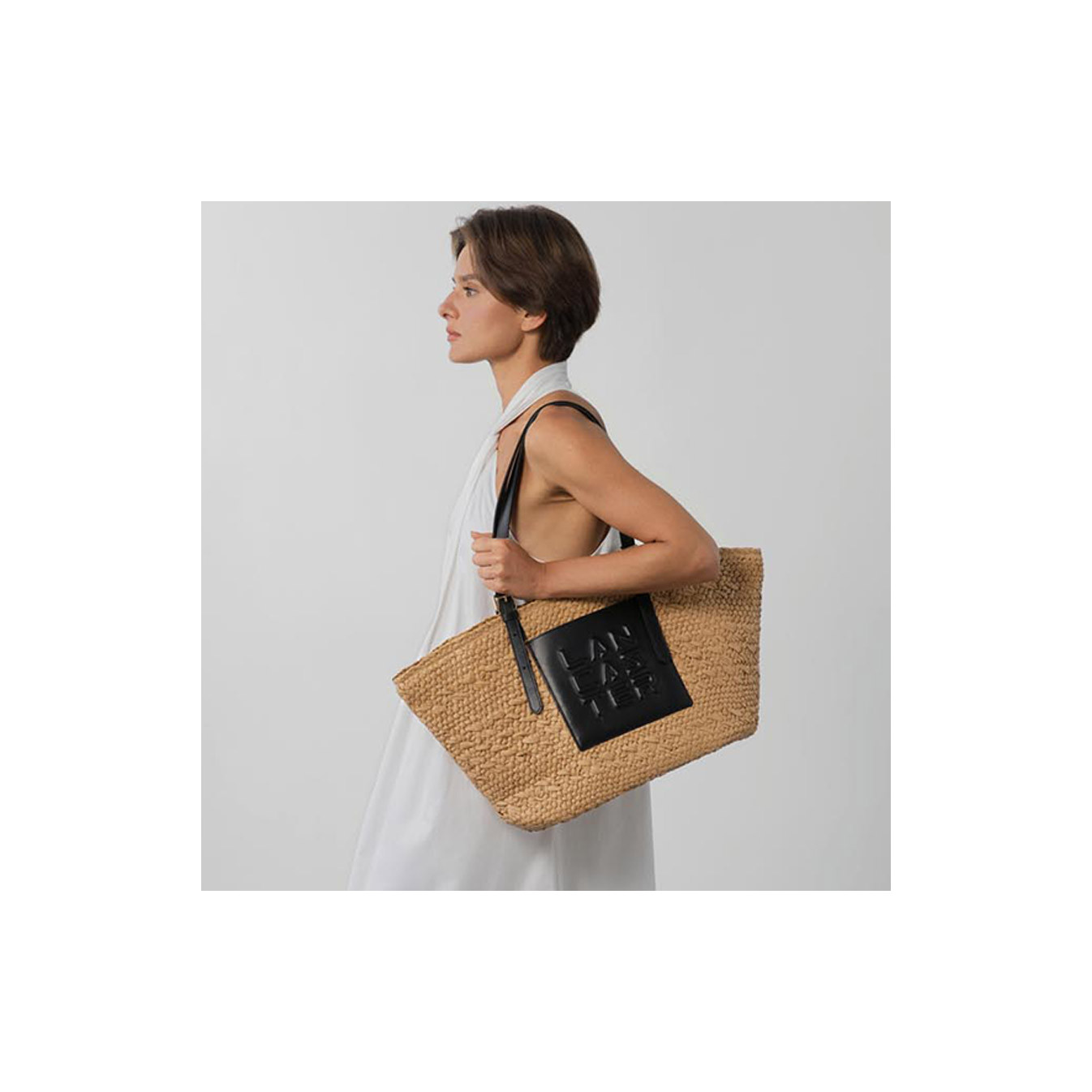 Lancaster Le Panier Grand Sac Cabas Osier 518-081 Noir