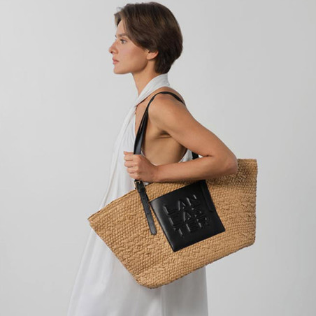 Lancaster Le Panier Large Wicker Tote Bag 518-081 Black