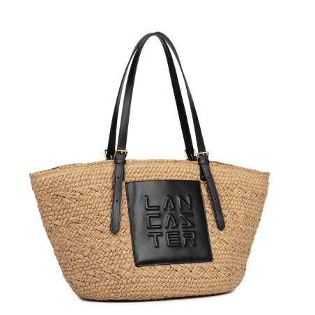 Lancaster Le Panier Grand Sac Cabas Osier 518-081 Noir cote