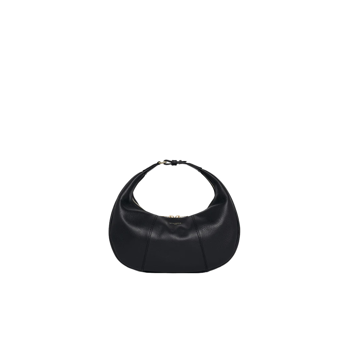 Le Tanneur Juliette Small Hobo Bag in Grained Leather Black