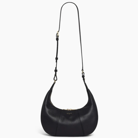 Le Tanneur Juliette Small Hobo Bag in Grained Leather Black