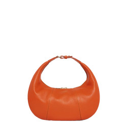Le Tanneur Juliette Small Hobo Bag in Grained Earth Burnt Leather