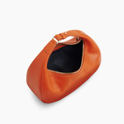Le Tanneur Juliette Small Hobo Bag in Grained Earth Burnt Leather