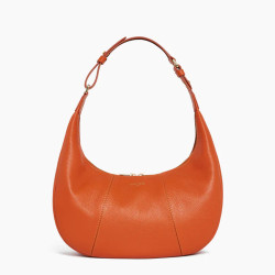 Le Tanneur Juliette Small Hobo Bag in Grained Earth Burnt Leather