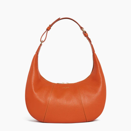 Le Tanneur Juliette Small Hobo Bag in Grained Earth Burnt Leather