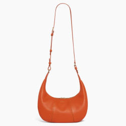 Le Tanneur Juliette Small Hobo Bag in Grained Earth Burnt Leather