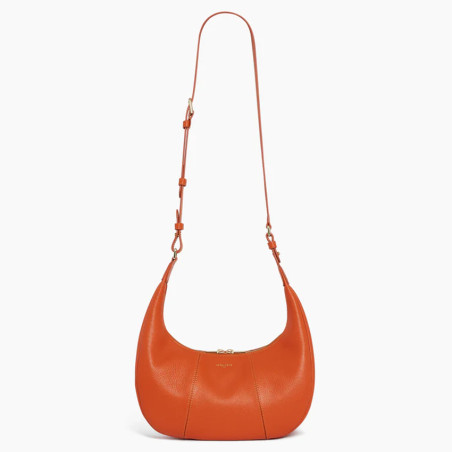 Le Tanneur Juliette Small Hobo Bag in Grained Earth Burnt Leather