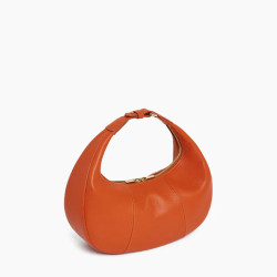 Le Tanneur Juliette Small Hobo Bag in Grained Earth Burnt Leather