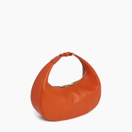Le Tanneur Juliette Small Hobo Bag in Grained Earth Burnt Leather