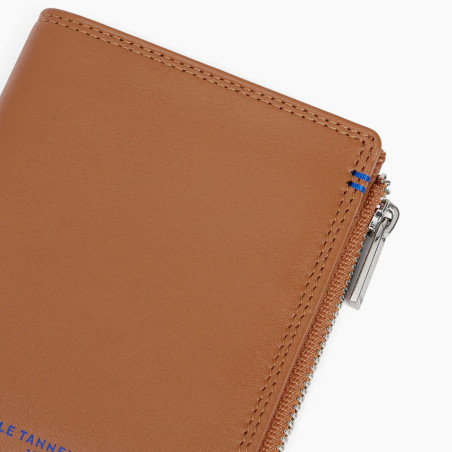Le Tanneur Martin Zippered Smooth Leather Anti RFID Tan Wallet