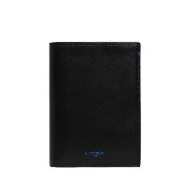 The Tanneur Martin Large Zippered Smooth Leather Anti RFID Black Wa...