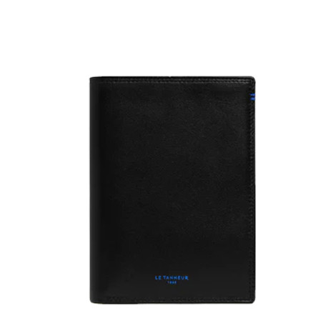 The Tanneur Martin Large Zippered Smooth Leather Anti RFID Black Wa...