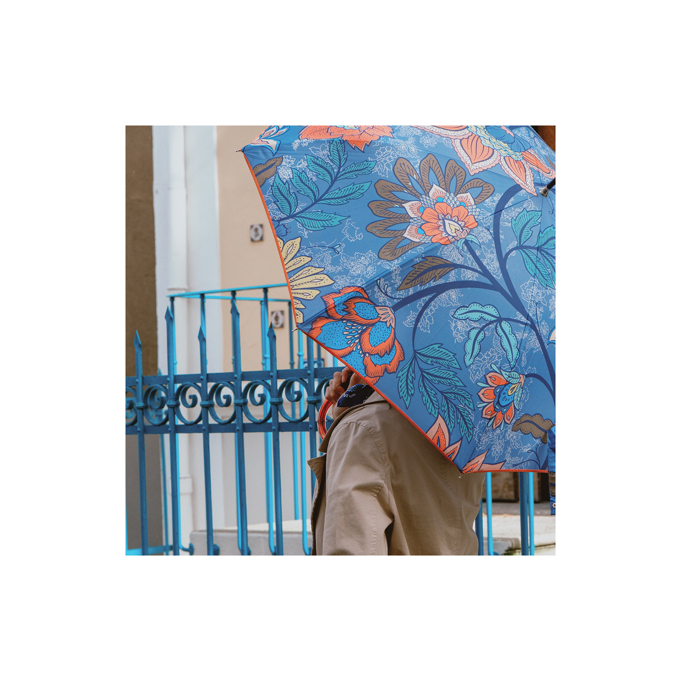 Piganiol Manual Stick Umbrella For Women Batik Far West