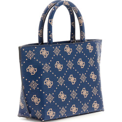 Guess Emelie Logo Mini Tote Bag Navy Logo