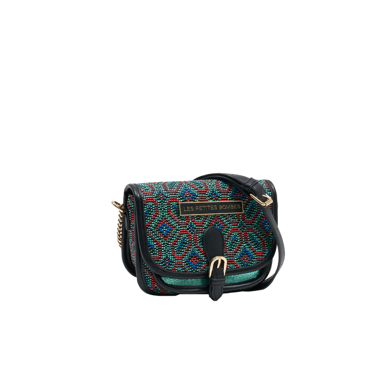 Les Petites Bombes Margery Sac Porté Travers Aux Motifs Colorés Etchnic/Turquoise