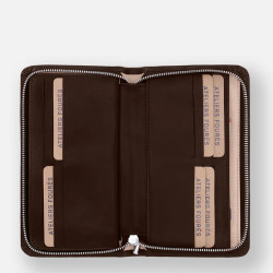Ateliers Fourès Calista Perséphone Grand Portefeuille H68 Café ouvert