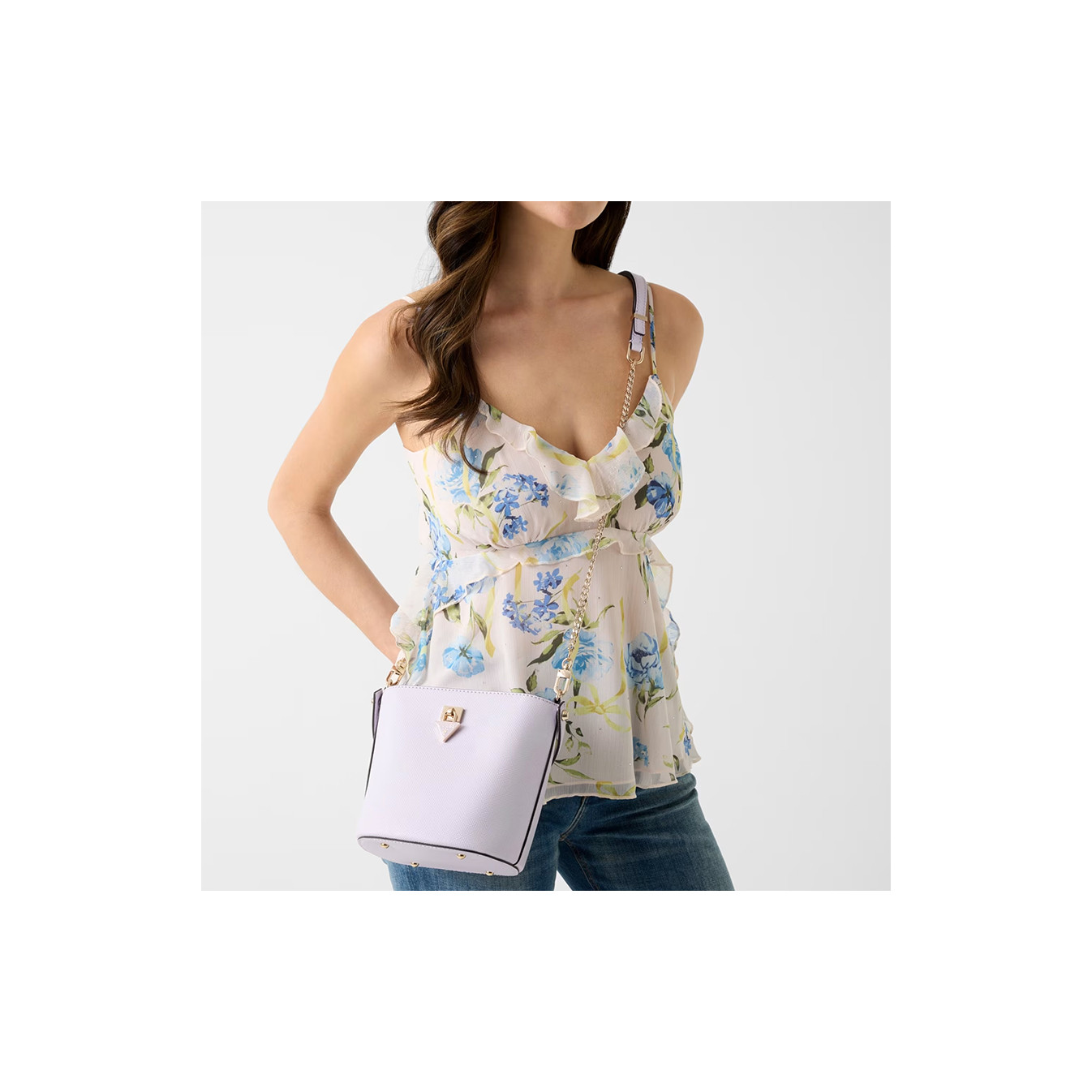 Guess Patsie Mini Bucket Bag Lila