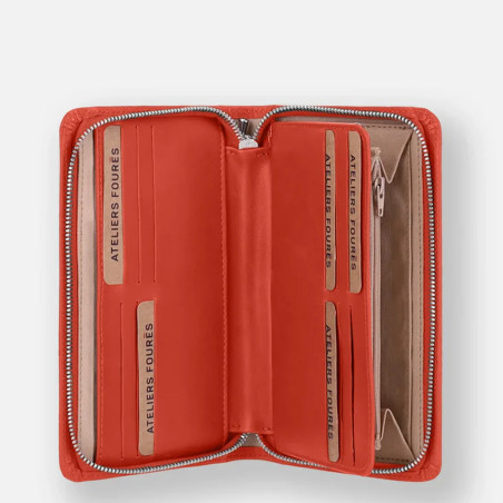Ateliers Fourès Calista Perséphone Large Wallet H68 Orange