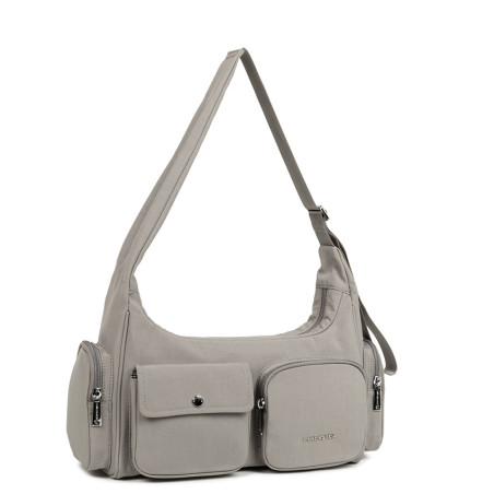 Lancaster Basic Pocket Shoulder Bag 510-92 Galet Fonce