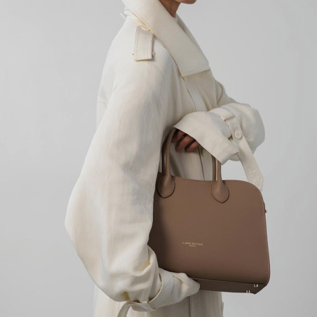 Lancaster Donna Hopper Sac Porté Main En Cuir Lisse 531-121 Praline porté main
