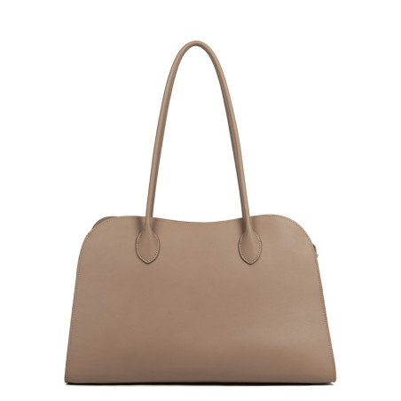 Lancaster Donna Hopper Grand Sac Shopping En Cuir Lisse 531-122 Praline dos