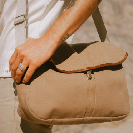 Bleu De Chauffe Léon Cotton Canvas Sling Bag