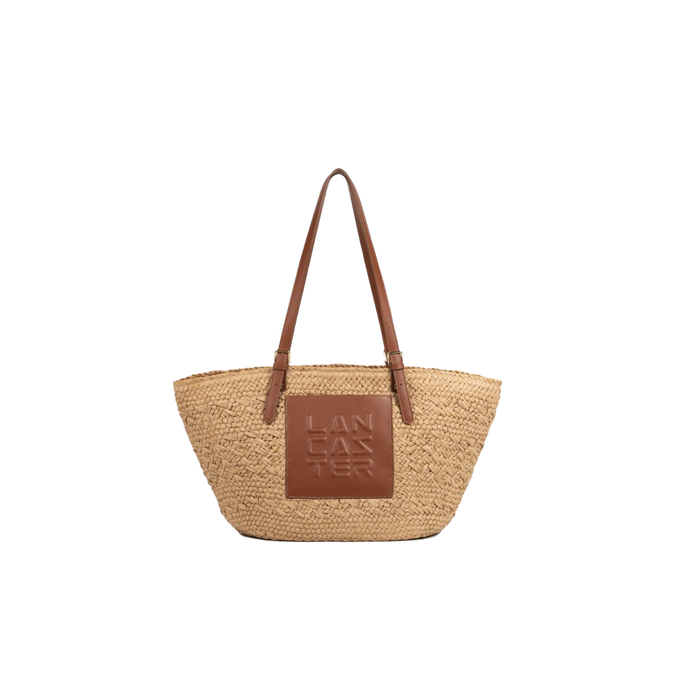 Lancaster Le Panier Grand Sac Cabas Osier 518-081 Cognac