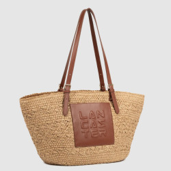 Lancaster The Large Wicker Tote Bag 518-081 Cognac