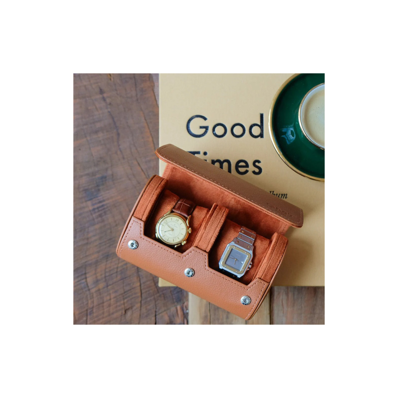 Maison Scarlett James Coffret Voyage 2 Montres Similicuir Camel