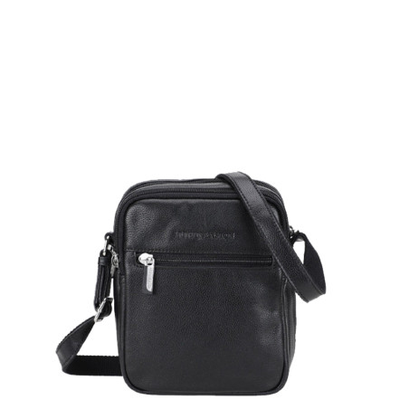 Arthur and Aston Dorian Zippered Satchel for Men in M Black Leather