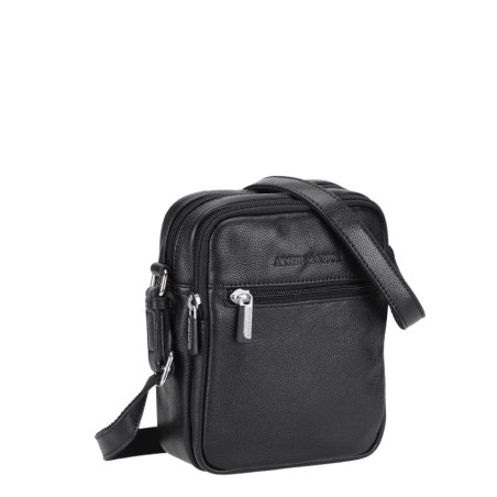 Arthur et Aston Dorian Sacoche Zippée Pour Homme En Cuir M Noir côté