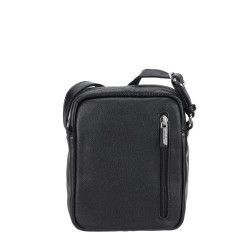 Arthur and Aston Dorian Zippered Satchel for Men in M Black Leather