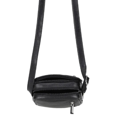 Arthur and Aston Dorian Zippered Satchel for Men in M Black Leather